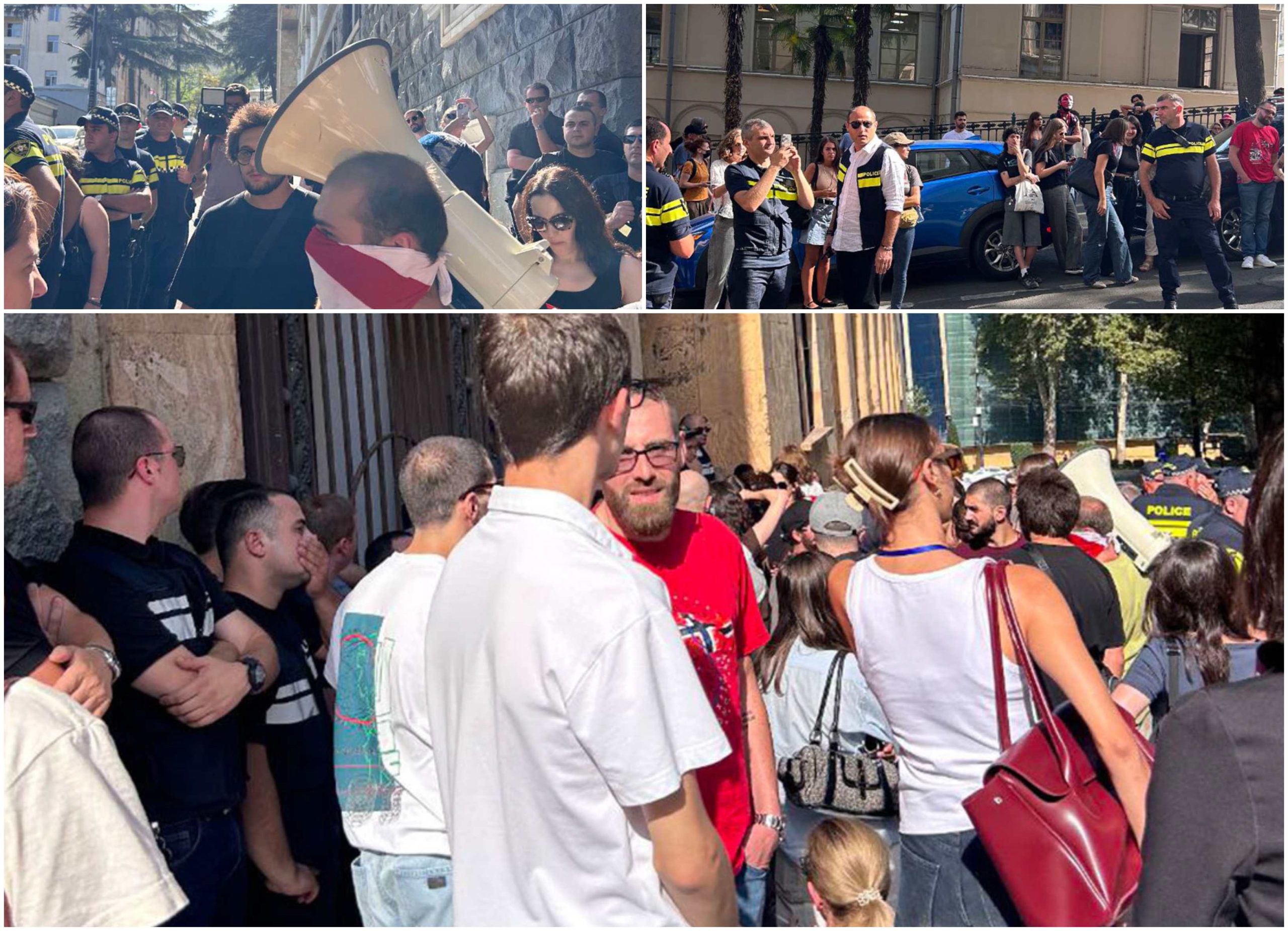 პატიმრების ოჯახის წევრები და მოქალაქეები პარლამენტის შენობასთან შეიკრიბნენ – “ოცნების” დეპუტატებს ადგილის დატოვება შეძახსილების ფონზე უწევთ